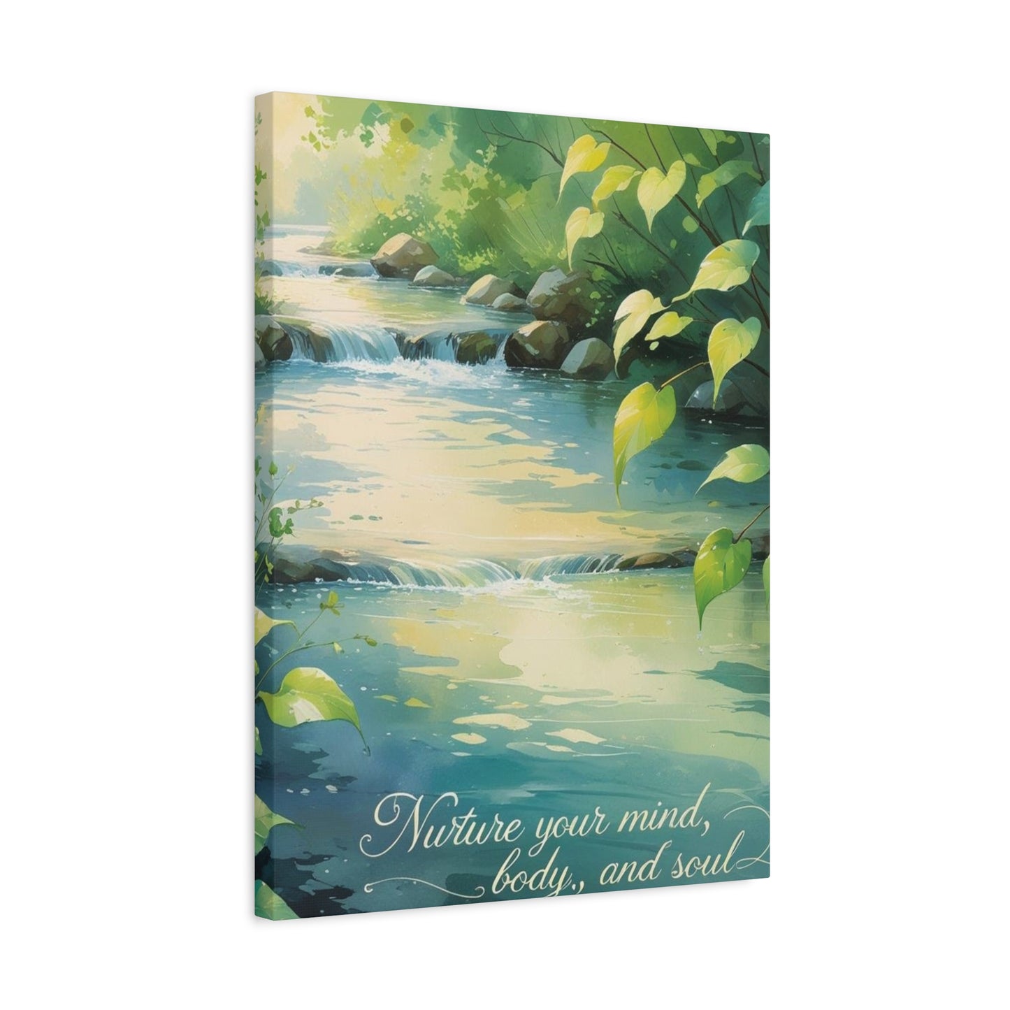 "Flowing Serenity" - Wellness Waterfall Canvas Print