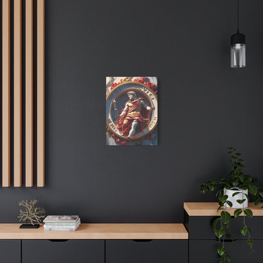 "Veni Vidi Vici" - Classical Roman Emperor Canvas Wall Art | Motivational Quote Print