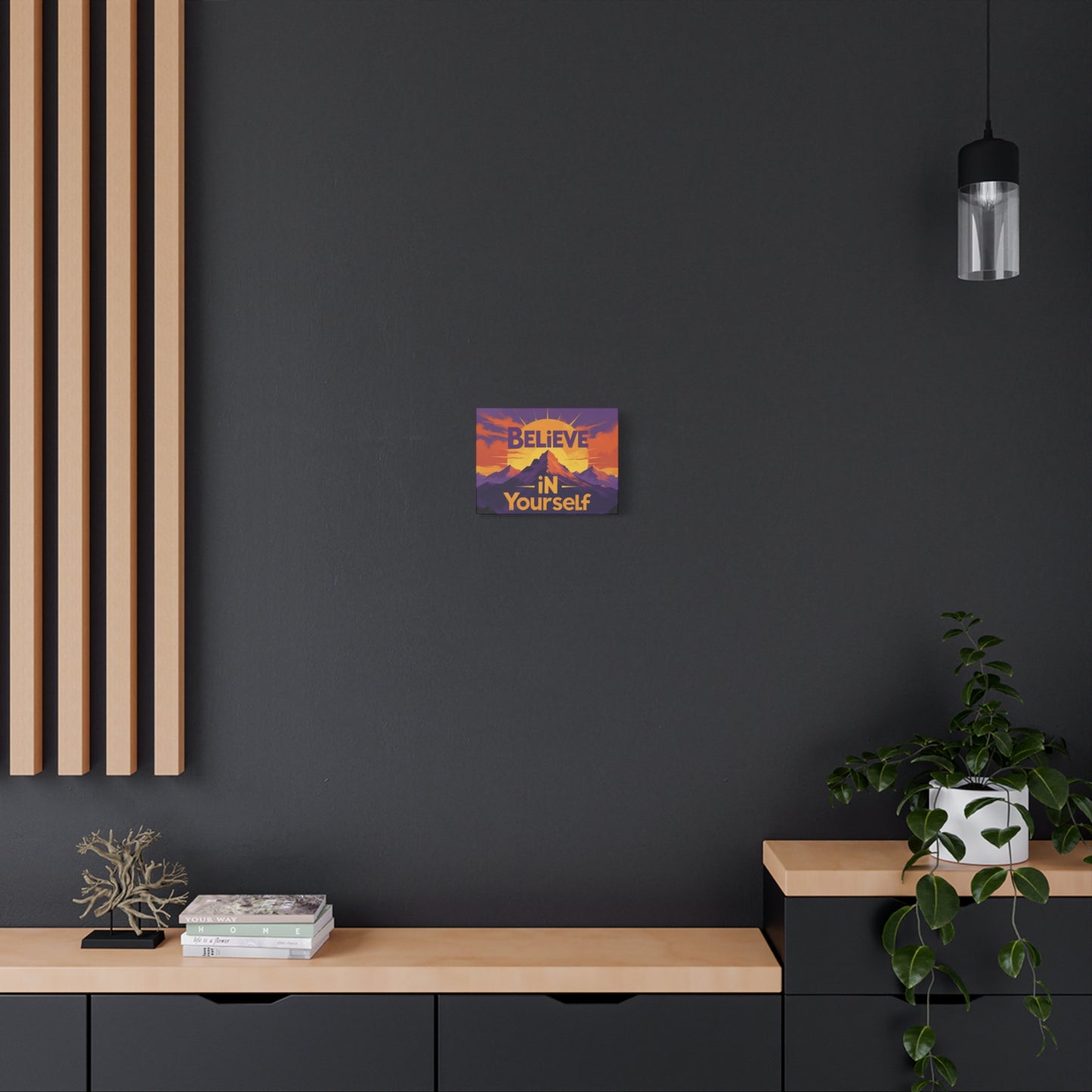 "Believe in Yourself" - Inspirational Mountain Sunrise Canvas Print