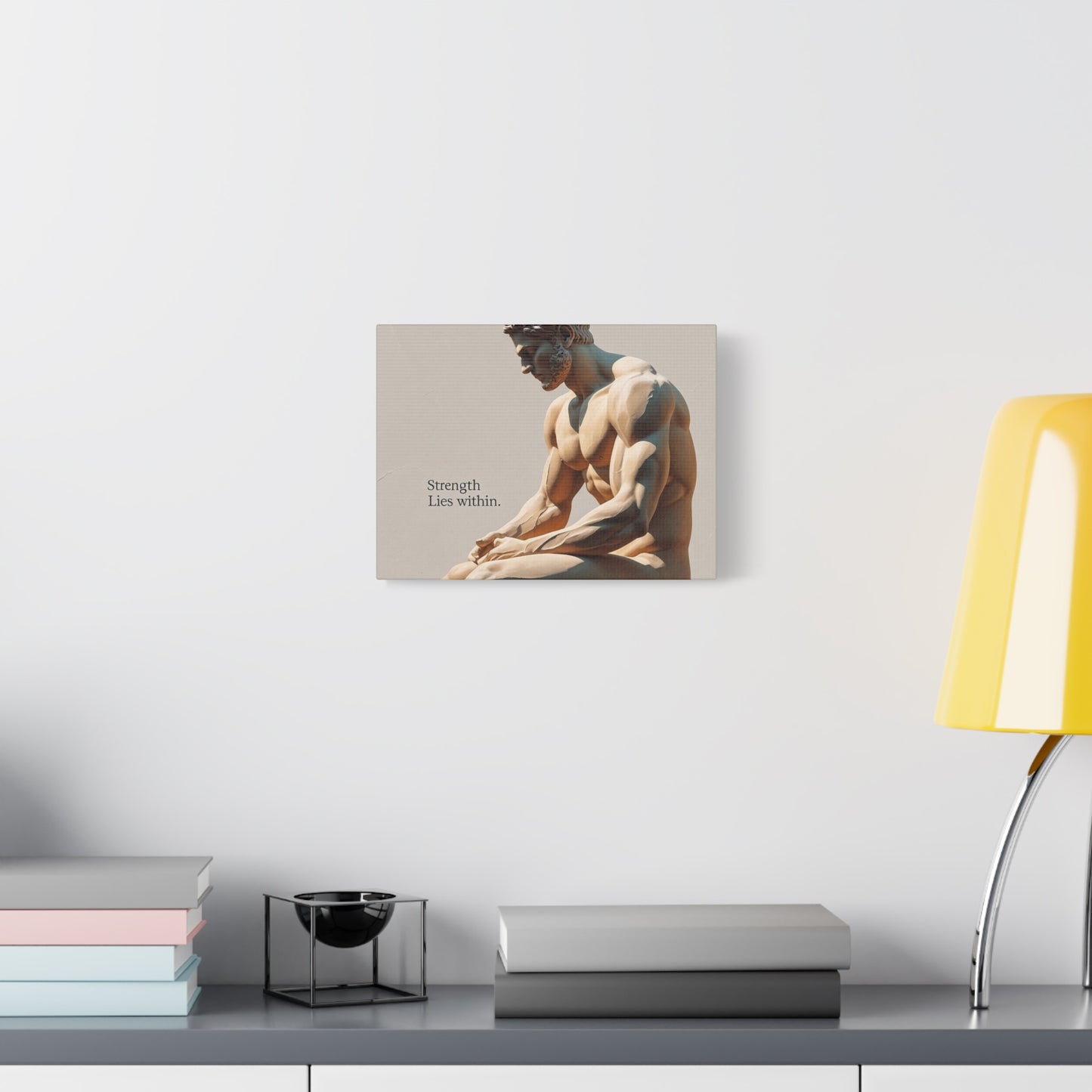 "Strength Lies Within" - Classical Sculpture Motivational Canvas Print