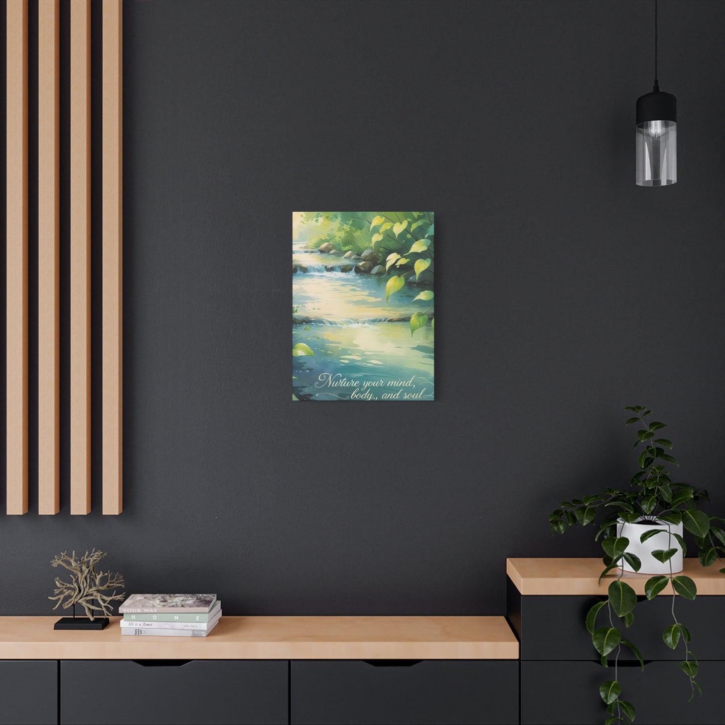 "Flowing Serenity" - Wellness Waterfall Canvas Print