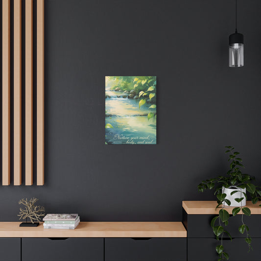 "Flowing Serenity" - Wellness Waterfall Canvas Print