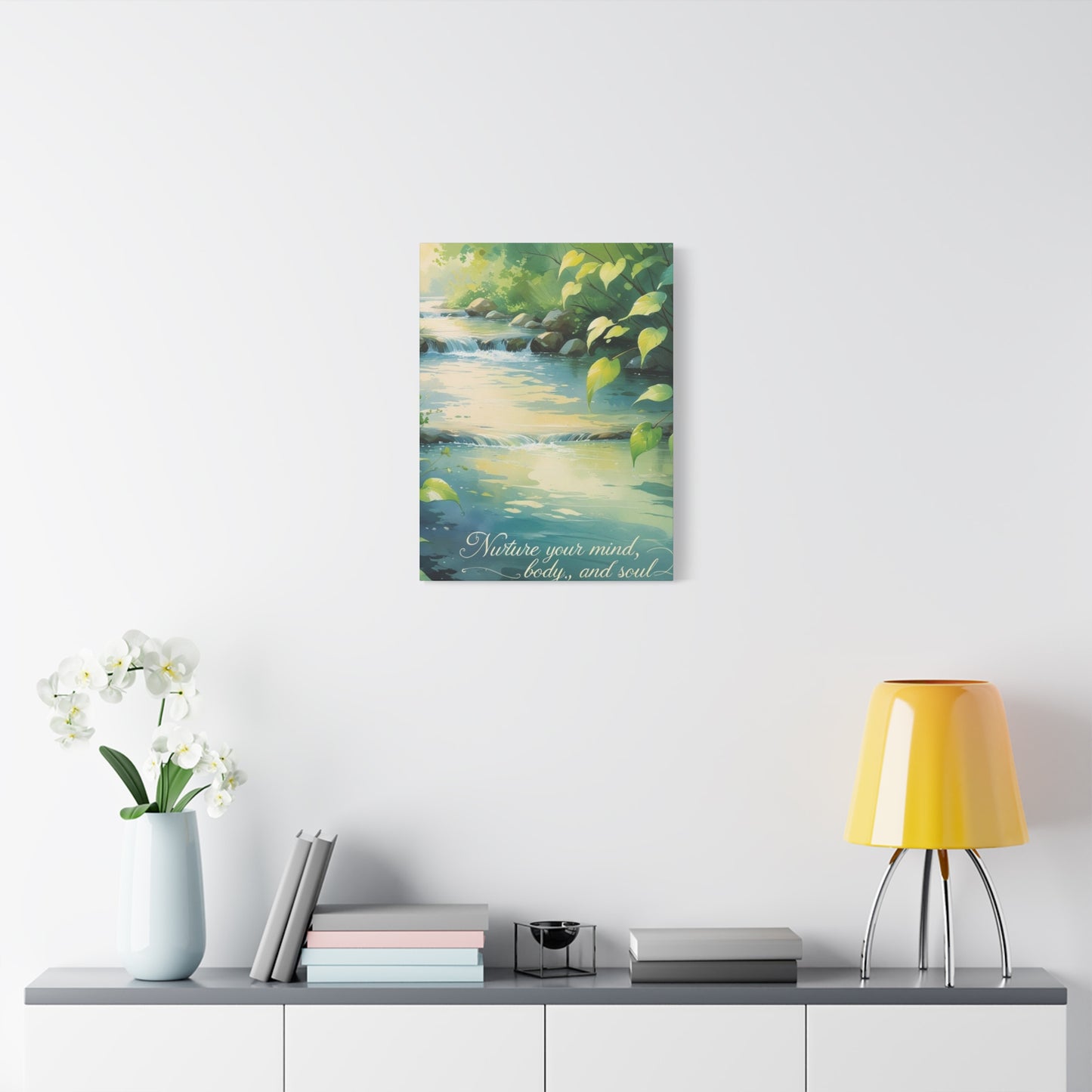 "Flowing Serenity" - Wellness Waterfall Canvas Print