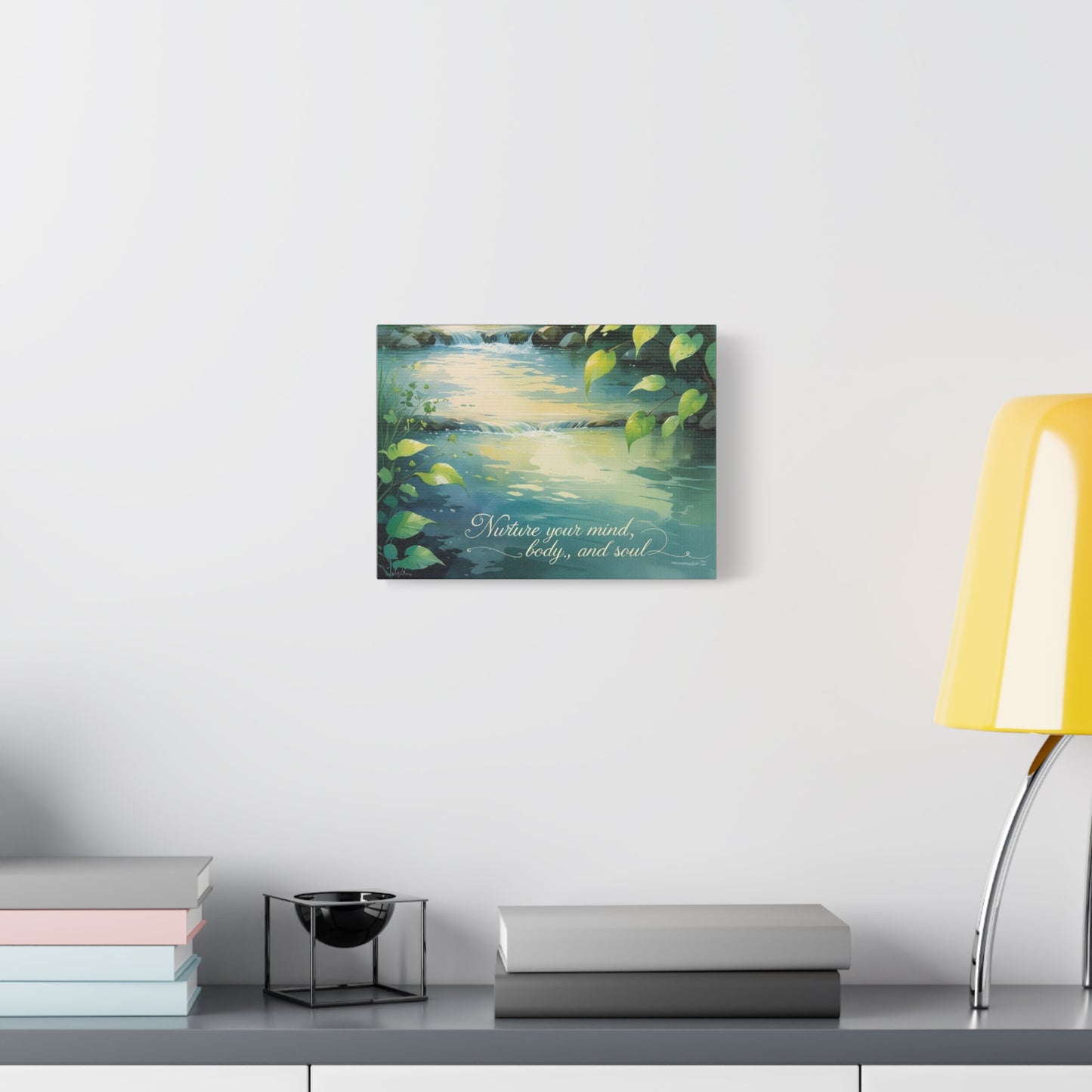 "Flowing Serenity" - Wellness Waterfall Canvas Print