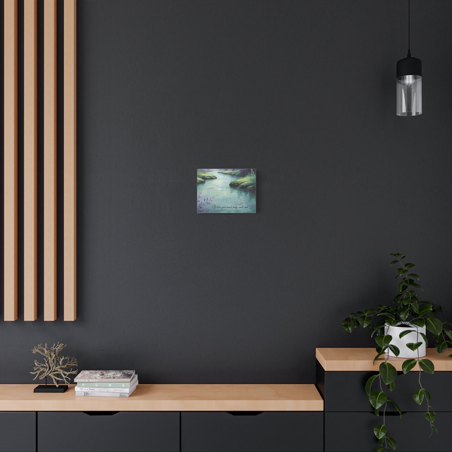 "Nurture Your Mind, Body, and Soul" - Peaceful Stream Canvas Print