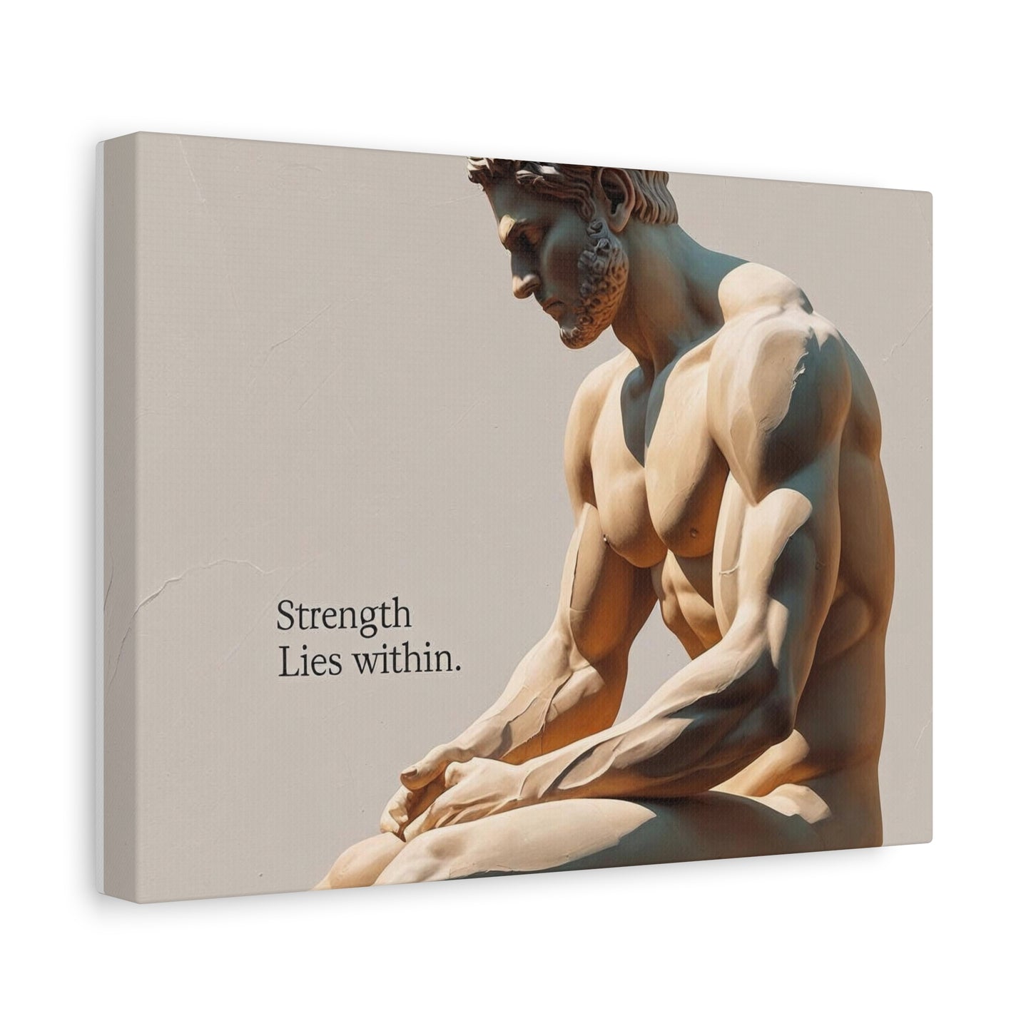 "Strength Lies Within" - Classical Sculpture Motivational Canvas Print