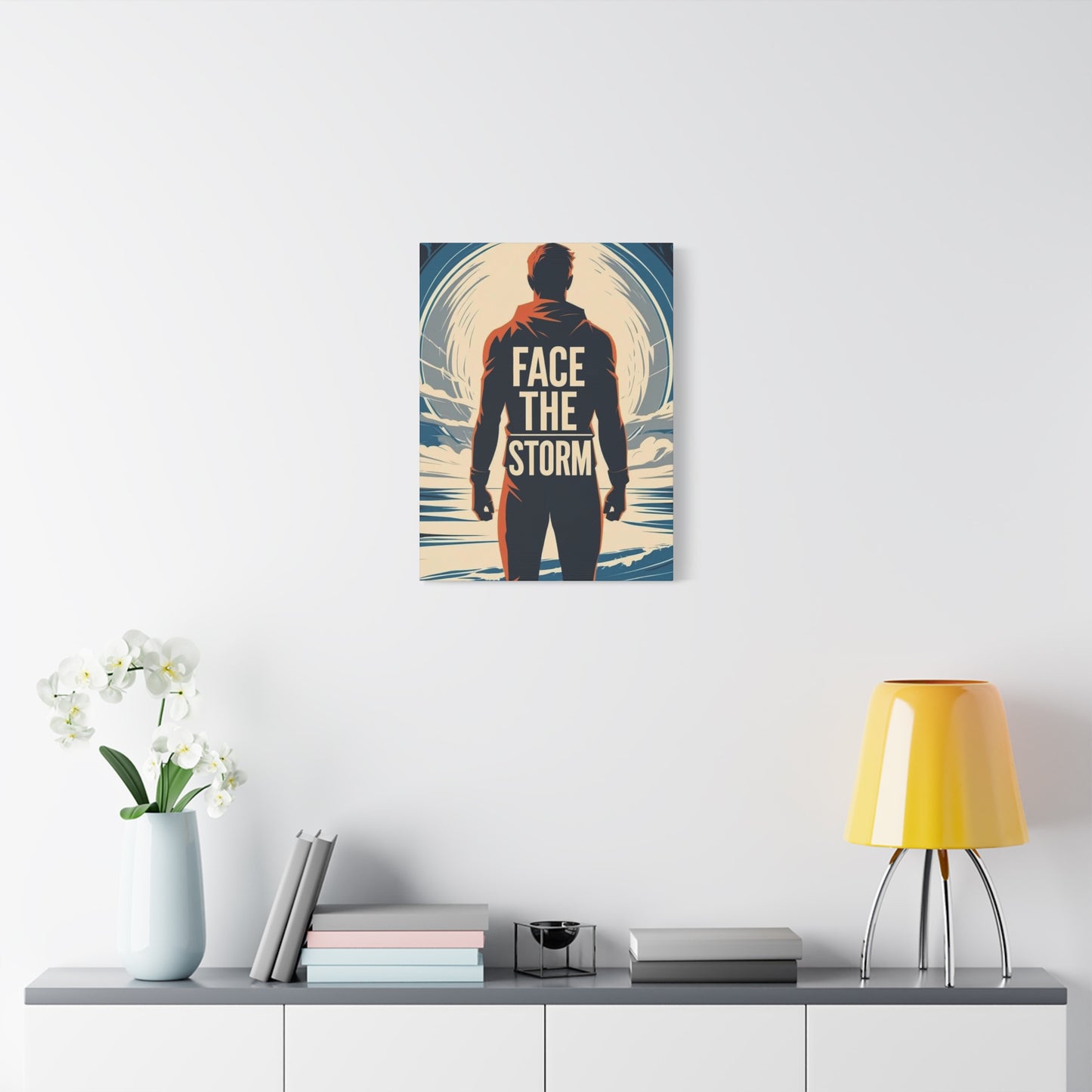 "Face The Storm" - Motivational Canvas Wall Art | Inspirational Quote Print