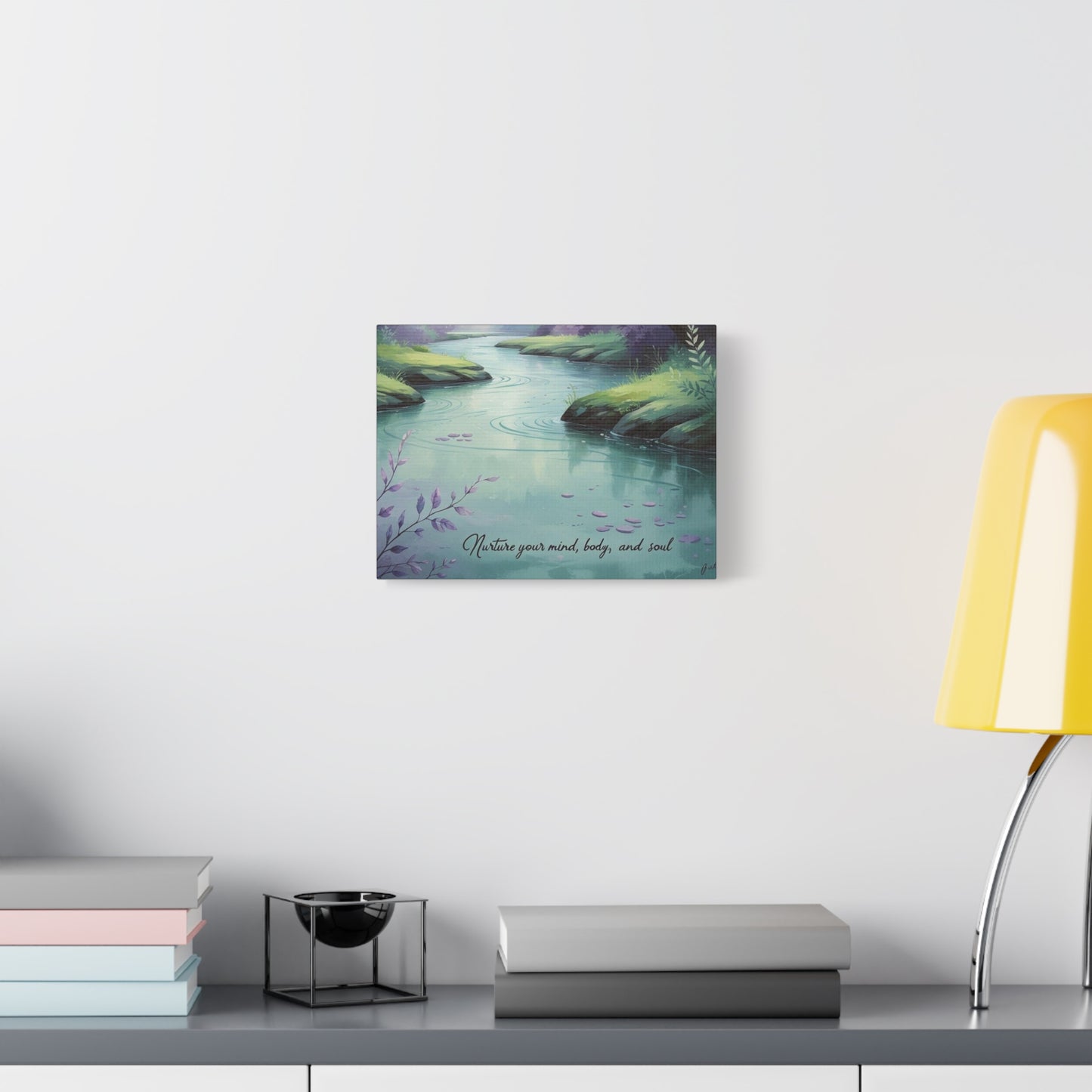 "Nurture Your Mind, Body, and Soul" - Peaceful Stream Canvas Print