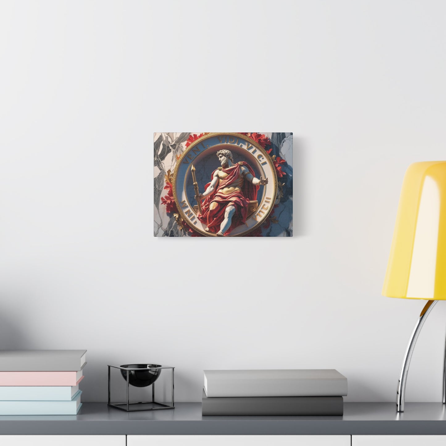 "Veni Vidi Vici" - Classical Roman Emperor Canvas Wall Art | Motivational Quote Print