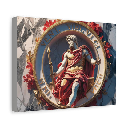 "Veni Vidi Vici" - Classical Roman Emperor Canvas Wall Art | Motivational Quote Print