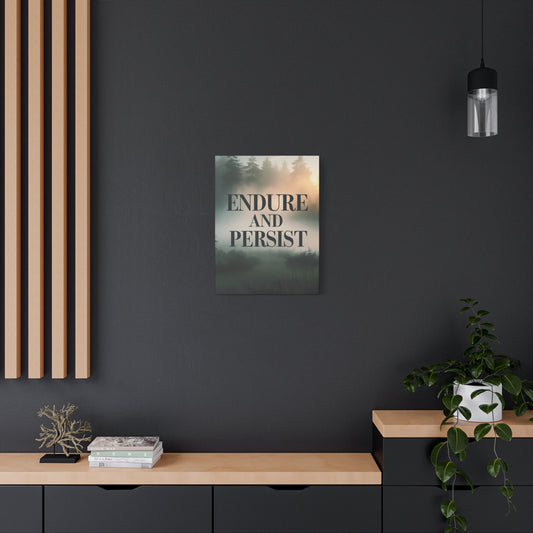 "Endure and Persist" - Motivational Forest Canvas Print