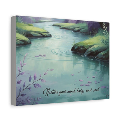 "Nurture Your Mind, Body, and Soul" - Peaceful Stream Canvas Print