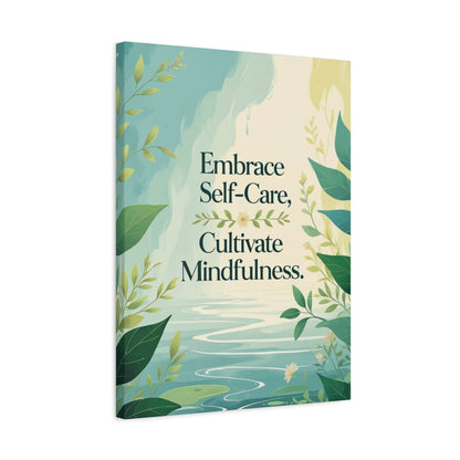 "Embrace Self-Care, Cultivate Mindfulness" - Wellness Canvas Print